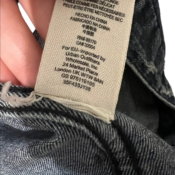 Free People Denim and Knit Distressed Hoodie Trucker Jacket M - Picture 9 of 10